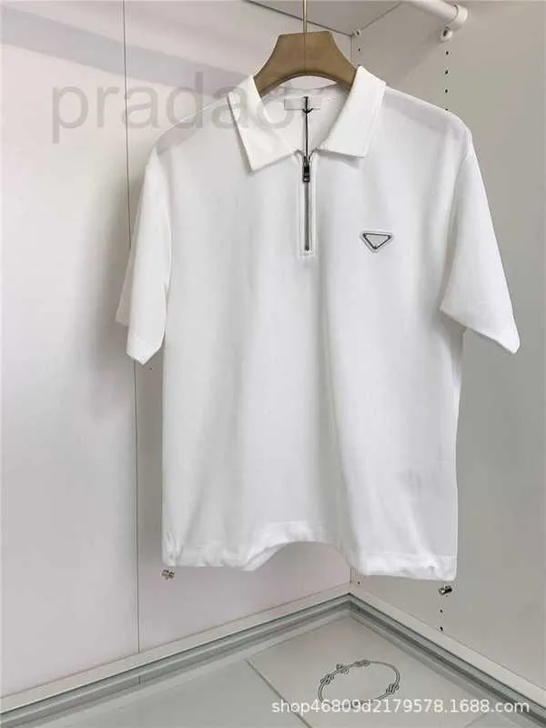 Men's Polos designer Correct Summer Triangle Zip Polo Shirt with Collar for Men and Women Short Sleeve Shirts Loose Casual Style 9ROY