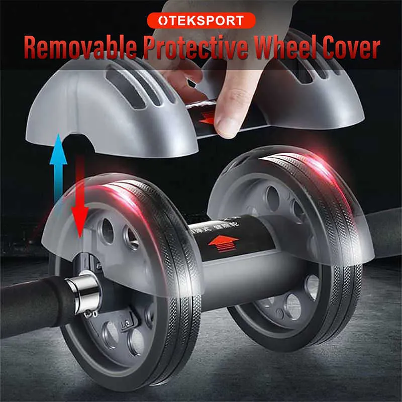 Ab Rollers AB Roller Sport Abdominal Roller Exercise Equipment Workout Muscle Trainer Weight Barbell Push-Up Wheel Nonoise Home Gym Fitness HKD230719