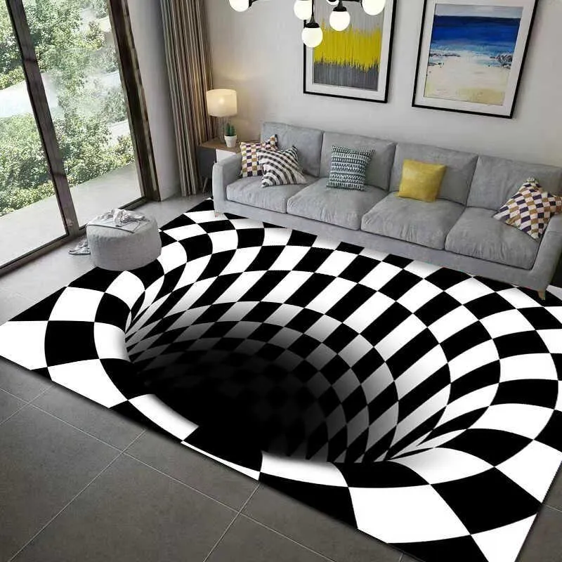 Dywany nastolatek 3D Illusion dywan wejściowy drzwi do drzwi mieszkalnych dywan geometryczny optyczny wycieczka iluzja Dekoracja pokoju R230718