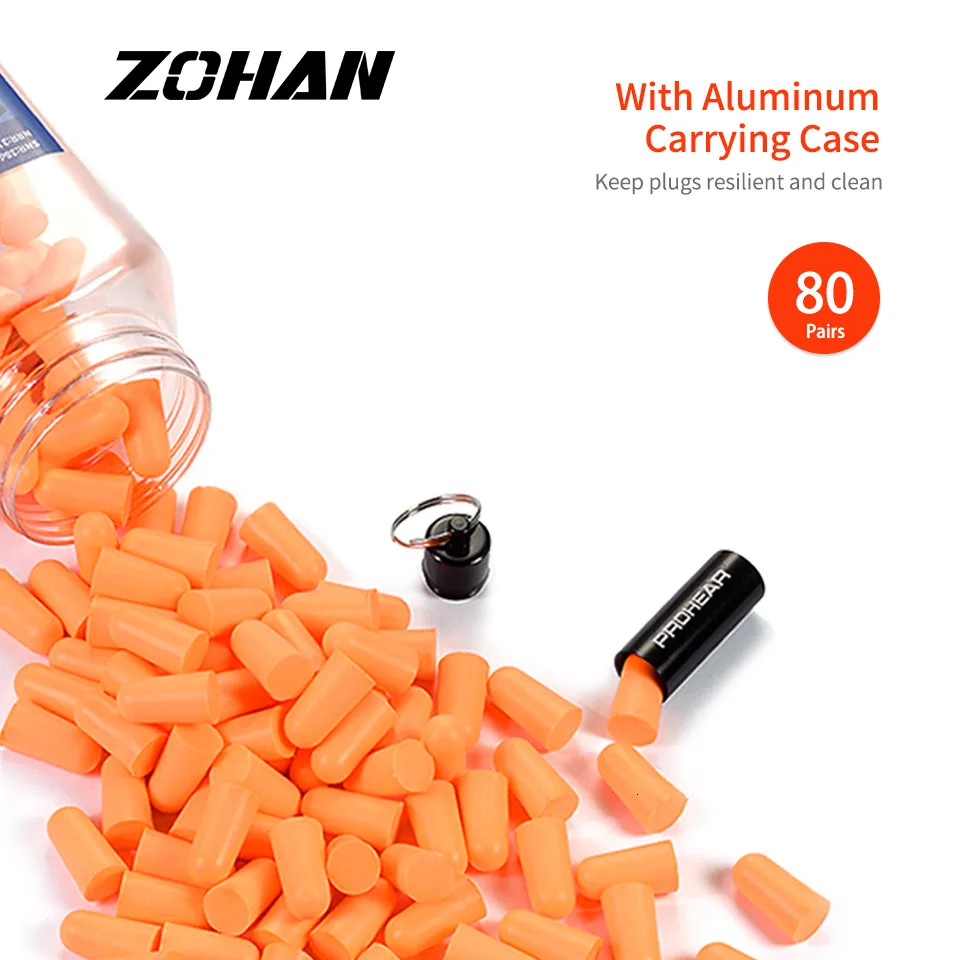 耳栓Zohan 80ペアフォーム耳栓騒音再利用可能なブロッカーフィルター睡眠用耳栓のためのイヤマフ