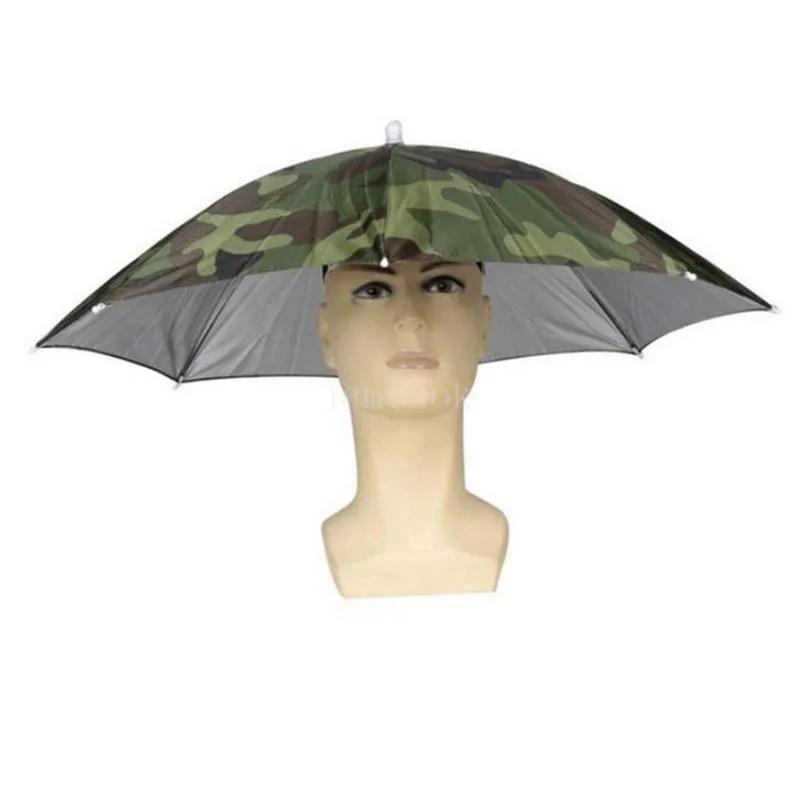 Paraguas de lluvia portátil, sombrilla plegable para exteriores, impermeable, para acampar, pescar, Golf, jardinería, gorro de camuflaje, cabeza de playa de582