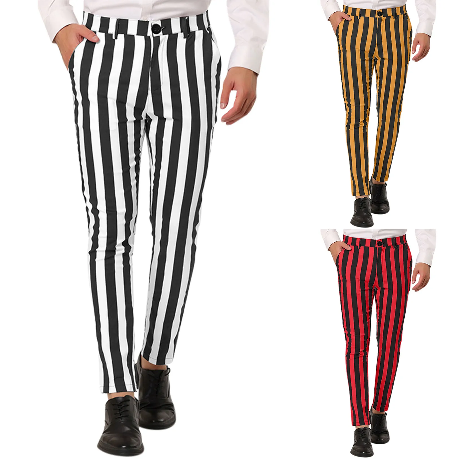 Mens Pants Business Set Bundes Stripes Большой размер освежающий удобный случайный льня 230718