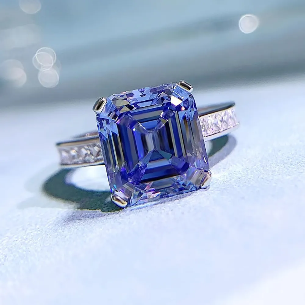 Exquisite trilogy 1.2 carat Princess cut Moissanite and diamond antiqu –  Radhes.com