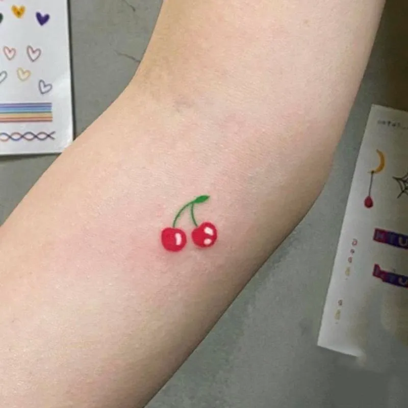 Wodoodporna tymczasowa naklejka na tatuaż nowy rzemiosło urocze wiśniowe tatuaż flash tatuaż ramię
