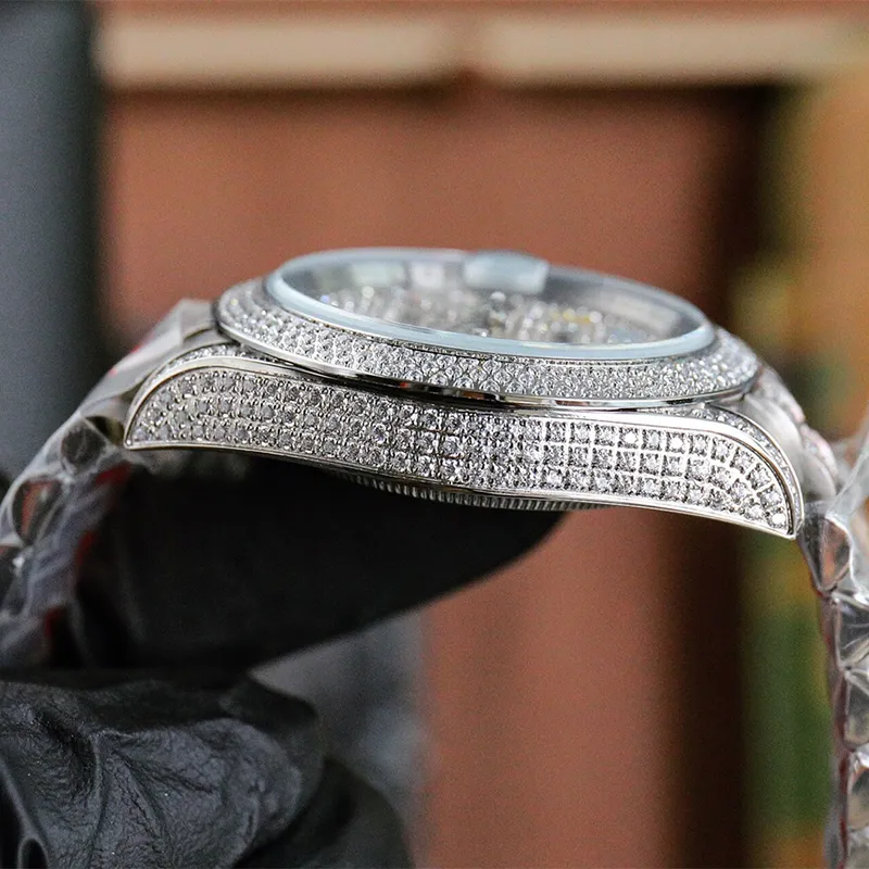 diamond watch mens watch Arabic Literal Automatic Mechanical Montre de Luxe stainless steel strap Fashion Wristwatch waterproof 40mm