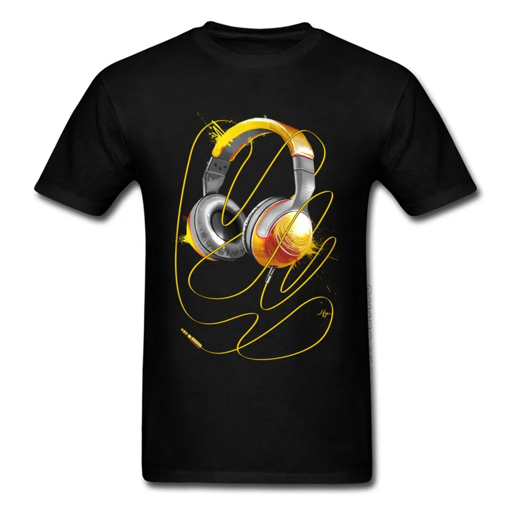 T-shirt Hip Hop Dance Music Turn Me On Free Ship Manica corta 100% cotone T-shirt da uomo Rock Headphone T Shirt Top Quality
