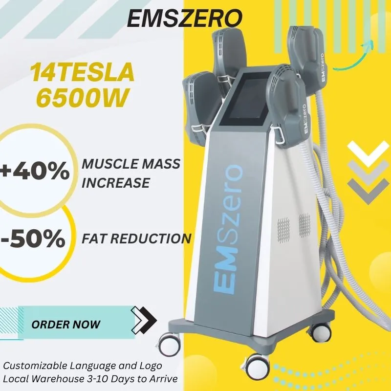 DLS-EMSLIM HI-EMT RF Muscle تحفز 14 Tesla 6500W Emszero إزالة الدهون جسم النحت