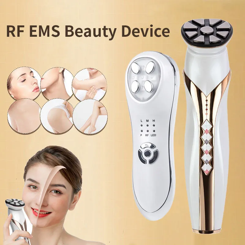Appareils de soins du visage Foreverlily RF Vibration Massager LED Pon Rajeunissement EMS Lifting Anti-âge Nettoyage en profondeur Beauté Machine 230617