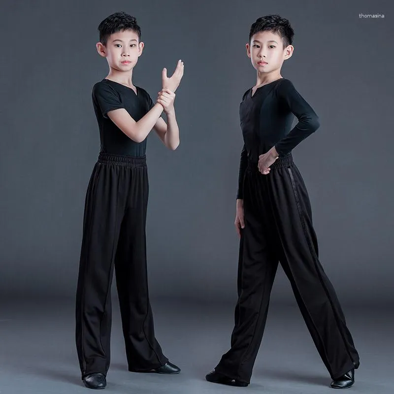 Costume de danse latine pour enfants, ensemble de Performance, pantalon de robe d'entraînement de Tango standard pour garçons