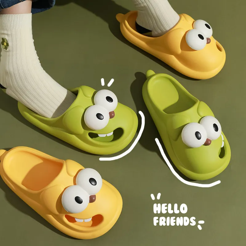 Slippers Cloud Beach Summer 315 Women's Big Eyes Dog Cartoon Kawaii Sandalen Sandalen grappige flip flops indoor outdoor soft non -slip 230717 42