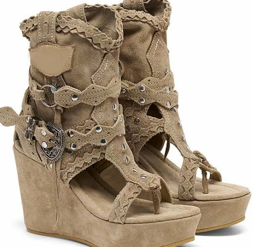 Sandaler Designer Women Vintage PU Leather Ankle Boots Woman Platform High Heels Female Mujer Sapato Feminino Booties Shoes 230718