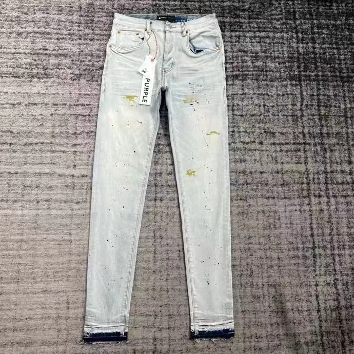 Men's Jeans Purple-brand Designer Antiaging Slim Fit Jeans