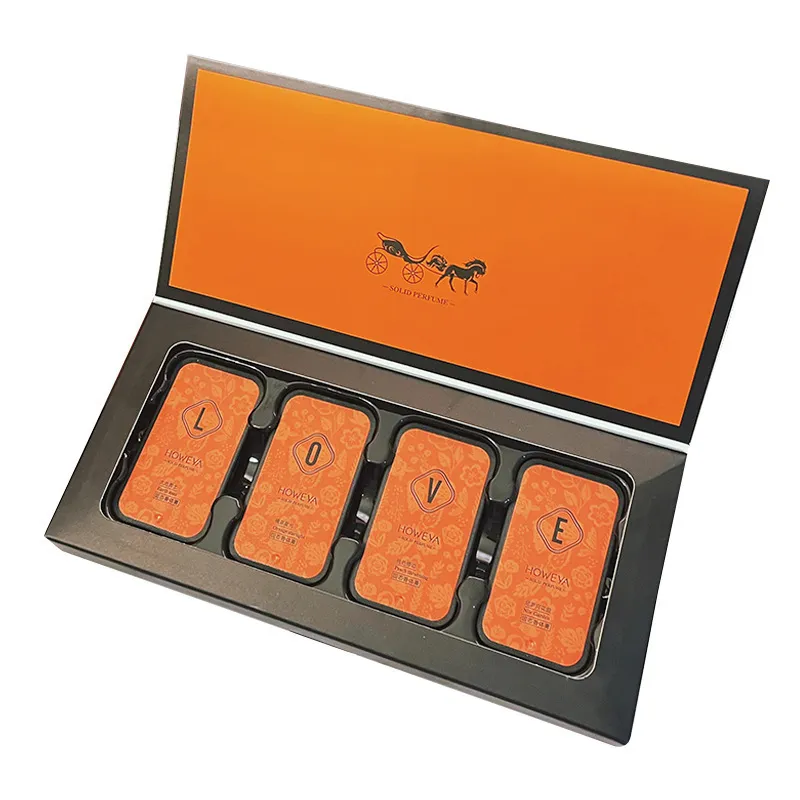 Сплошные духи 1Set 4pcs Emmasys Orange Solid Set Set Long Lofting Eau de Parfum Portable 230717