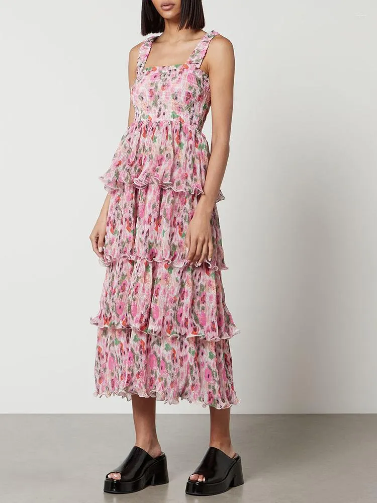 Casual jurken vrouwen zomerjurk 2024 sexy mouwloze backless bloemen lang elegant strandfeestje