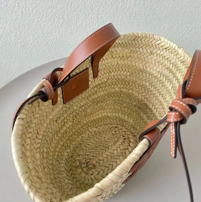 Bolsas femininas de grife de luxo CE Lafite Grass Bolsa de praia tecida