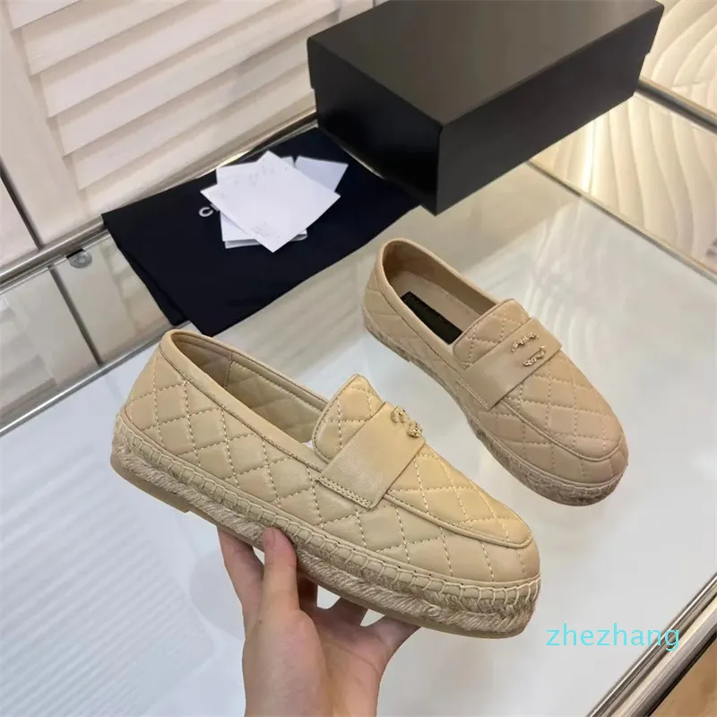 2023-Ontwerpers Casual Vrouwen Schoenen Espadrilles Zomer Luxe Dames Platte Strand Klompen Zool Slippers Mode Vrouw Loafers Visser canvas