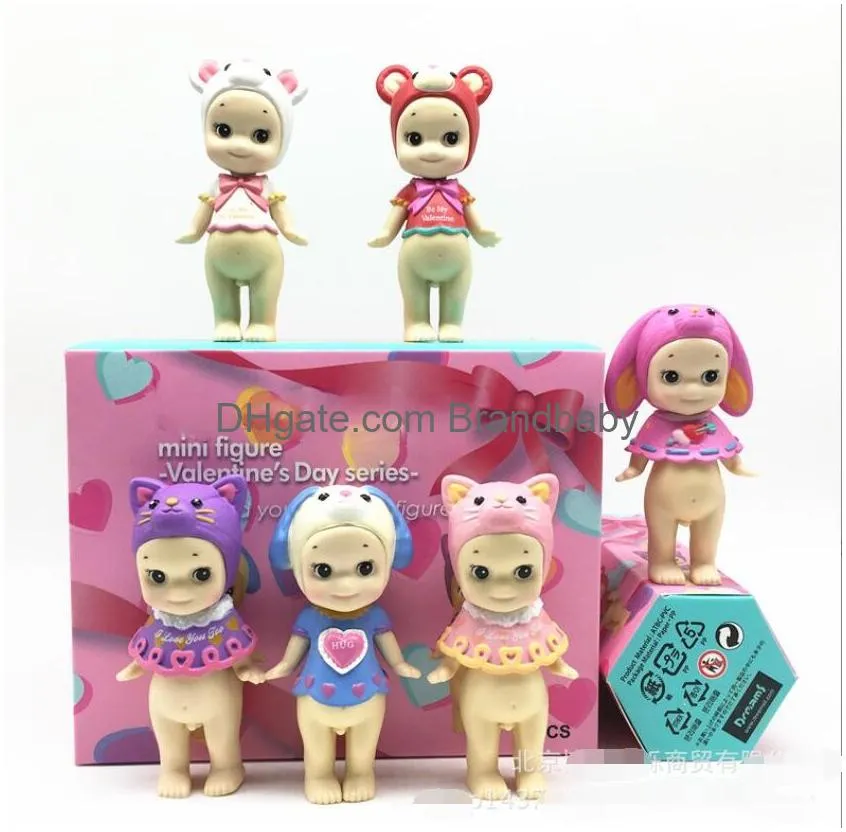 Figuras de brinquedo de ação 6 pçsSonny 2ª geração Natal Pvc Kawaii Chocolate Páscoa Halloween Mini Modelo Colecionável Crianças Brinquedos Boneca Presente