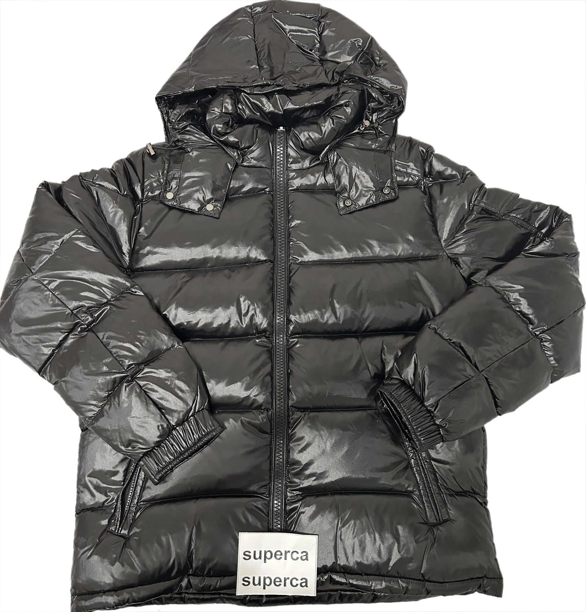 Męska czarna puffer kurtka parkas ubrania wyściełane płaszcze wysokiej jakości płaszcze utrzymują ciepłą odzież z odzieżową odzieżą na zimno