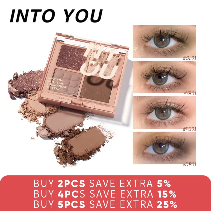 Ombre à paupières INTOYOU Palette de fard à paupières 4 couleurs Cosmétiques Matter Shimmer Eye Shadows Palette Maquillage quotidien pour les femmes 230717