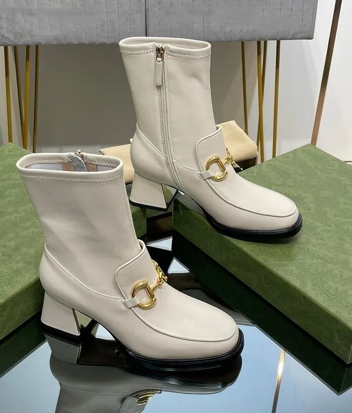 Latest Womens Boots Thick Heel Low Heel Round Head Buckle Decorative Formal Casual Banquet Work Matching Size 35 41 Box From 76 23 DHgate