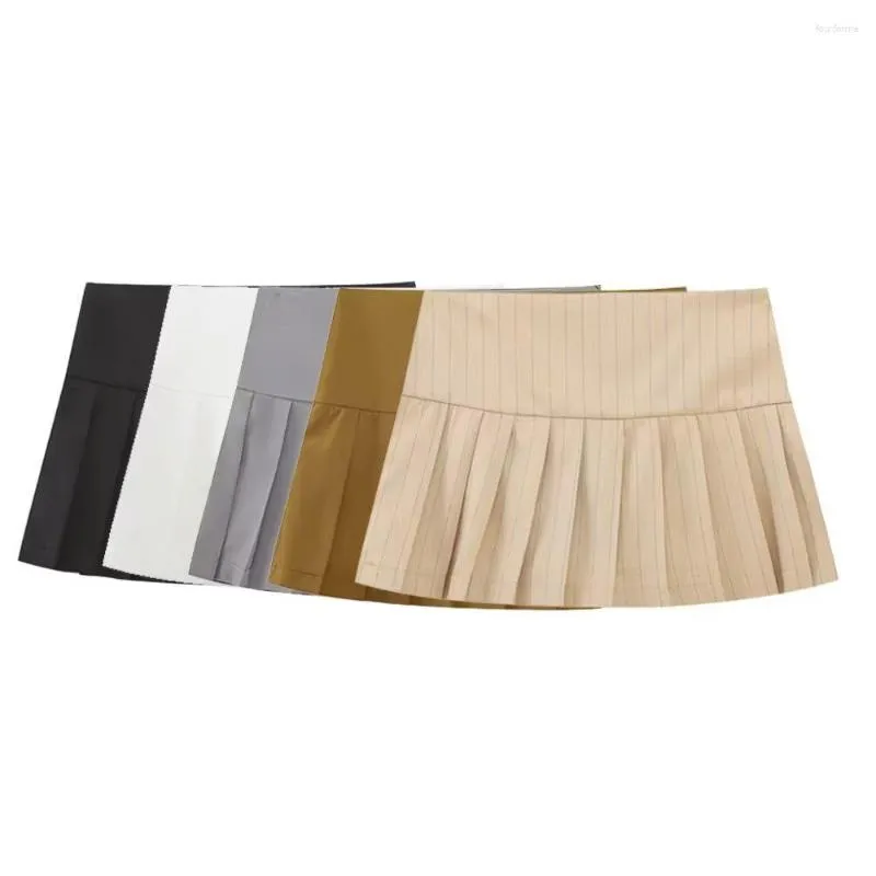 Women's Shorts 2023 Spring Casual Fashion Unique High Waist Versatile Wide Pleated Solid Color Pant Skirt Mujer