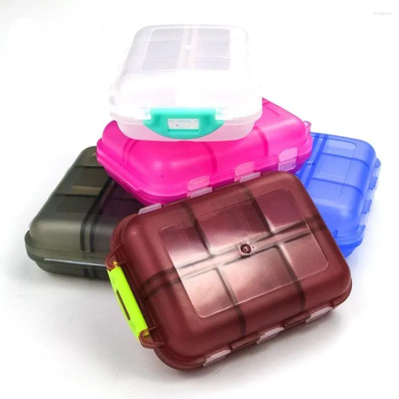 Opslag Flessen Draagbare Plastic Dispenser Container Medicatie Case Tablet Organizer Box 12 Grid