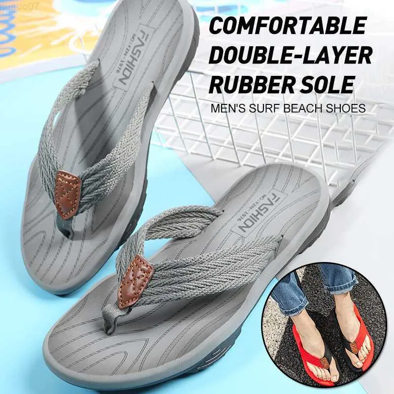 Slippers Mannen Slippers Schoenen Slippers Eenvoudige Zomer Surf Strand Slipper Comfortabele antislip Rubber Indoor Sandalen Flexibele Schoenen L230718