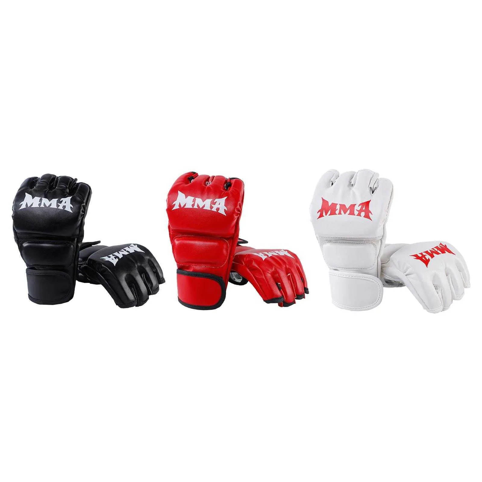 Équipement de protection Gants Mma Gants de sac d'arts martiaux à demi-doigts Mitaines d'entraînement au combat Gants de boxe pour Grappling Sparring Mma Muay Thai Workout HKD230718