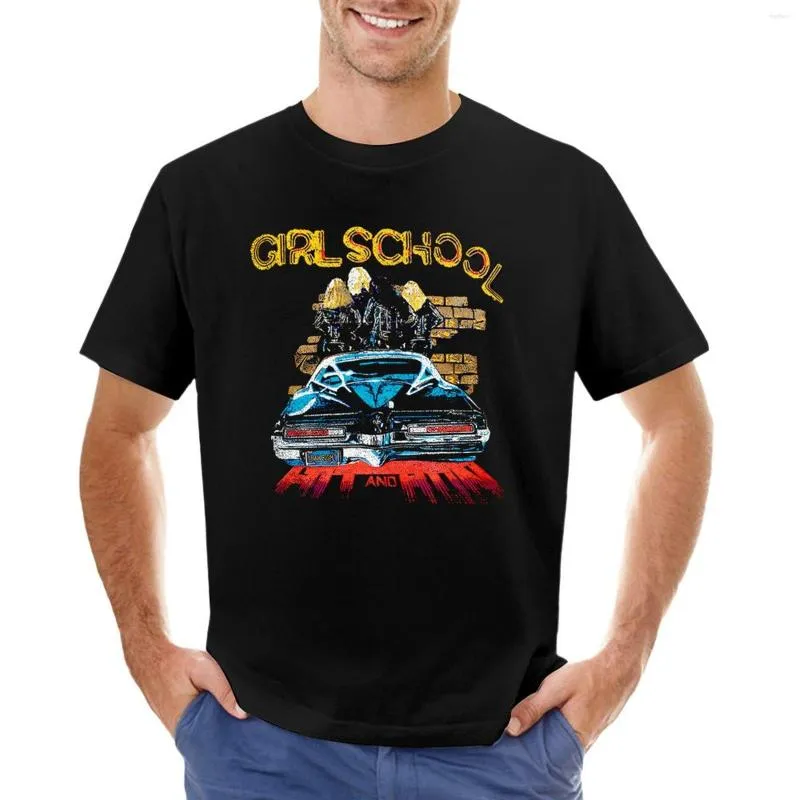 Polos masculinos Girlschool - camiseta hit and run camisetas para fãs de esportes camisetas personalizadas masculinas
