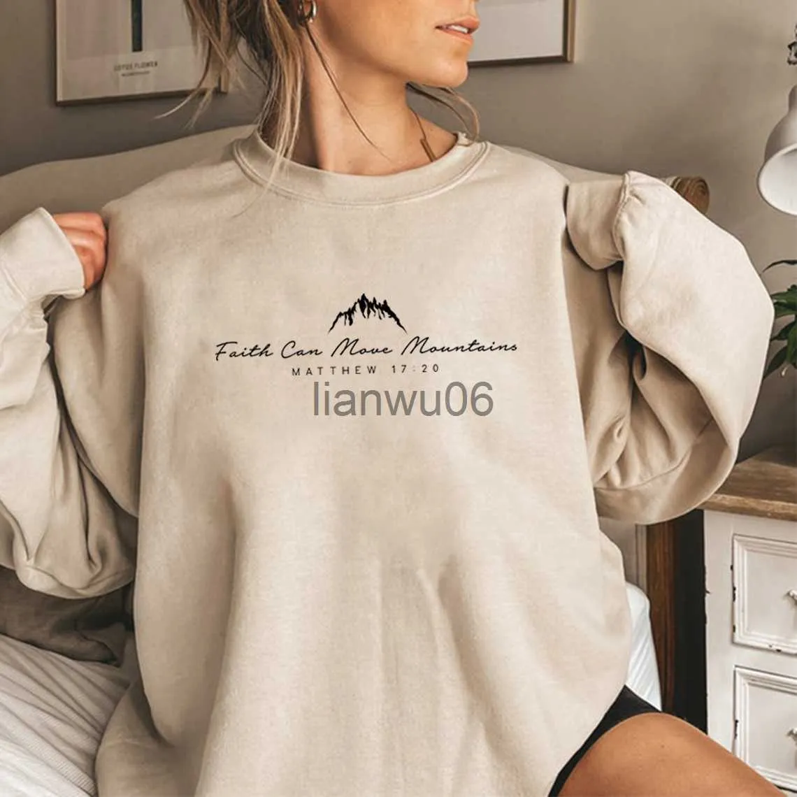 Womens Hoodies Sweatshirts Faith Can Move Mountains Sweatshirt