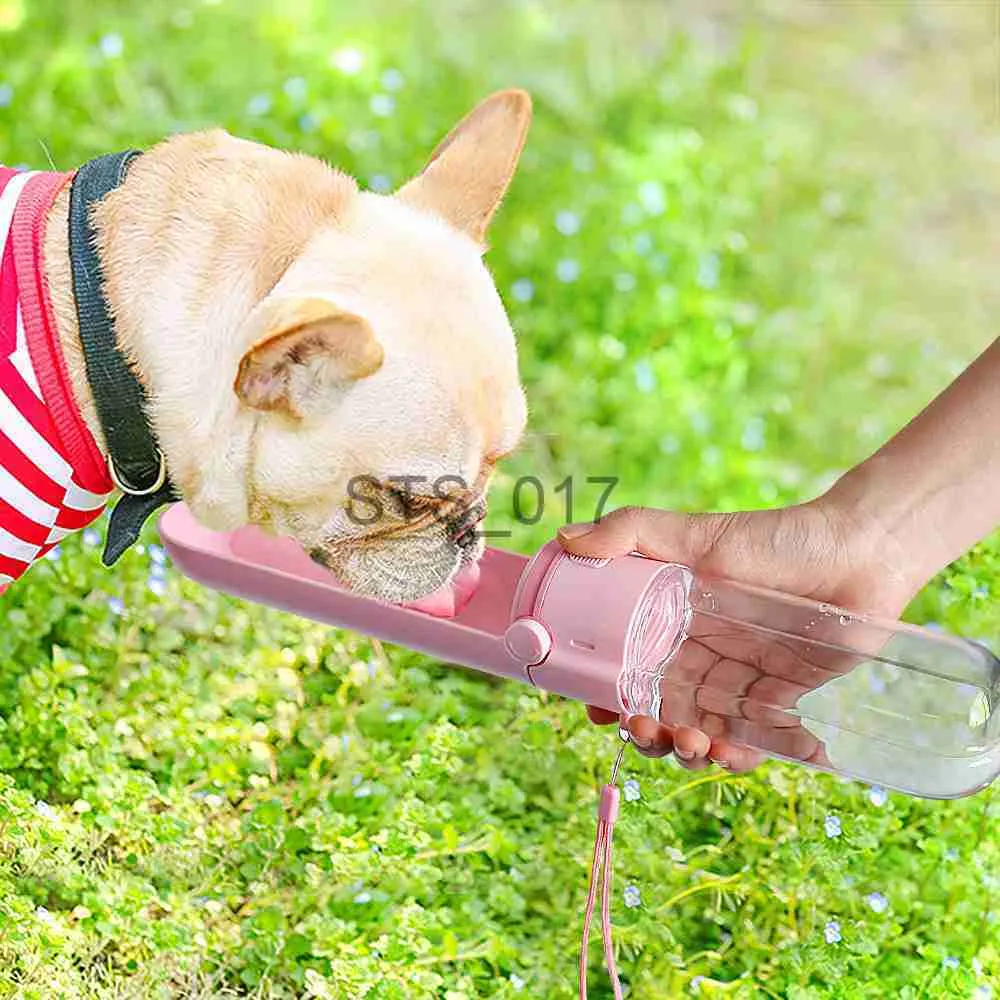 Tigelas para cães Alimentadores Outros suprimentos para animais de estimação Garrafa de água portátil para cães e gatos ao ar livre à prova de vazamentos Tigela de água para animais de estimação 420ml Tigela para bebedouro de cachorro para animais de estimação Alimentador dispensador de água para animais de estimação x0717 x07