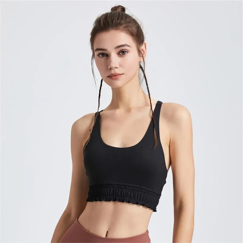 Frauen Shapers Sommer Yoga Rüschen Strap Zurück Fitness Raum Training Stoßfest Sport Laufen Spurlose Bh Weibliche Kleidung