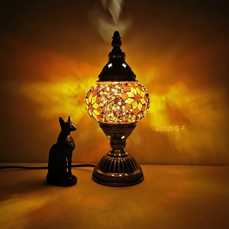 Другой домашний декор Турции мозаика настольная лампа винтаж арт деко декорированной ручной катируют лампас де Меса Стеклянная романтическая кровать.