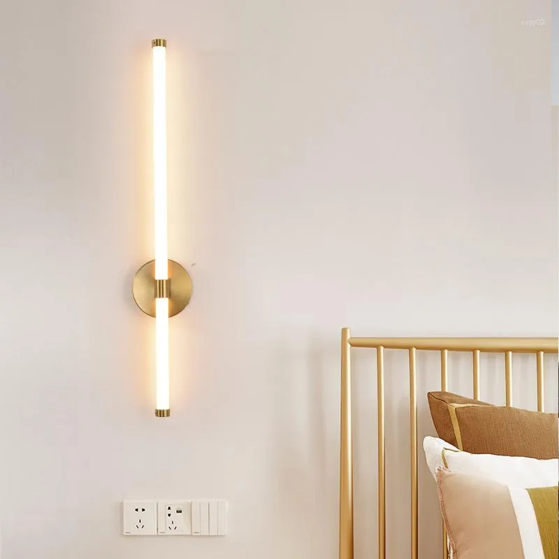 Candeeiro de parede moderno LED arandela para casa corredor escada faixa de luz nórdica sala de estar fundo quarto iluminação de cabeceira