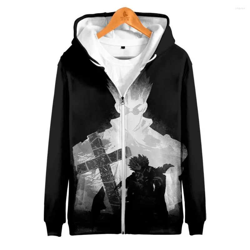 Heren Hoodies Trigun Stampede Rits 3D Unisex Mode Lange Mouwen Hooded Sweatshirt Casual Streetwear Zip Up Kleding