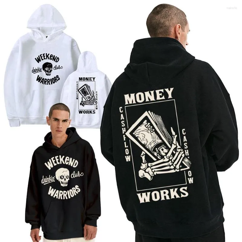 Hommes Hoodies Crâne Dessin Animé Imprimer Automne Et Hiver À Capuche Conception Pull Sweat Hommes Femmes Couple Tops Casual Hip-Hop Streetwear