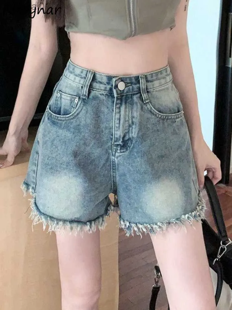 S5XL Shorts Women Denim Loose Distressed Chic Harajuku Vintage Hotsweet Summer Streetwear Korean Fashion Clothing Young Simple L230621