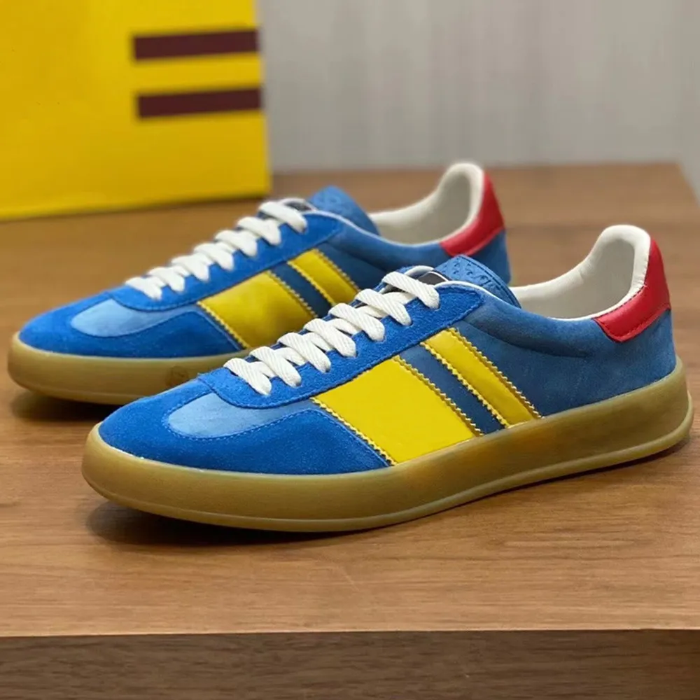 Sapatos de grife casuais masculinos de luxo Moda xAD Gazelle Sneaker Homens e mulheres Sapatos de grife camurça branca couro preto veludo azul