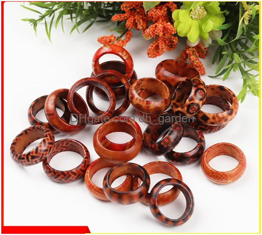 حلقات الفرقة Mix Styles Handmade Craft Mens Womens Fashion Natural Wood Band Party Rings Gifts New New