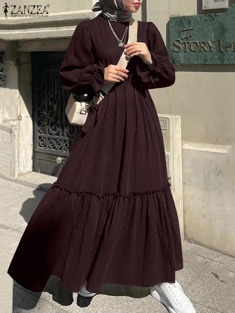 Ethnic Clothing ZANZEA Women Casual Loose Fit Polyester Broadcloth Long  Sleeve Maxi Dress from Dhgate Ethnic Clothing - price 57.27