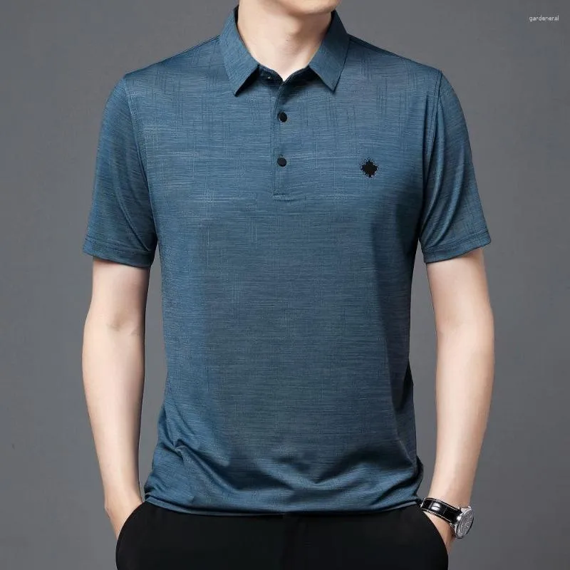 Men's Polos Business Casual Polo-Shirt Korean Fashion Design Sense Short Sleeve Young And Middle-Aged Men Summer Classic Tops W5606