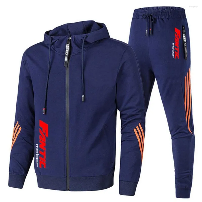 Agasalhos masculinos FOR Fantic Motor Motorcycle 2023 Roupas esportivas casuais com capuz e calças estampadas