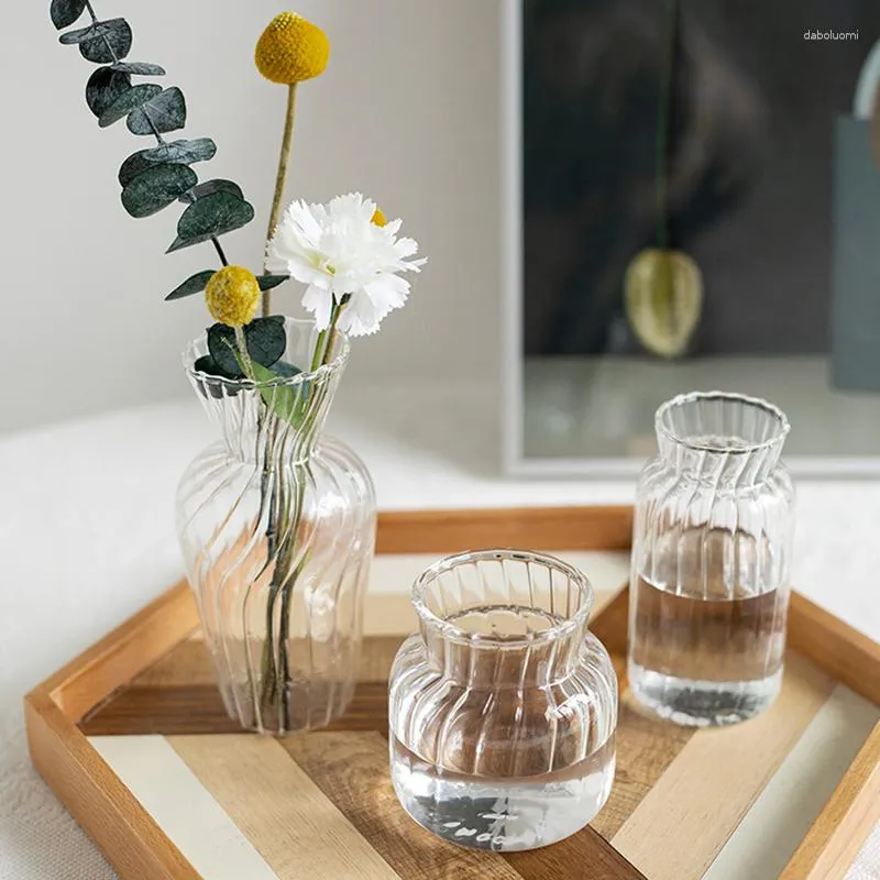 Vasi Vaso per fiori per la decorazione della tavola Soggiorno Ornamenti in vetro Fleur Fiori da tavolo