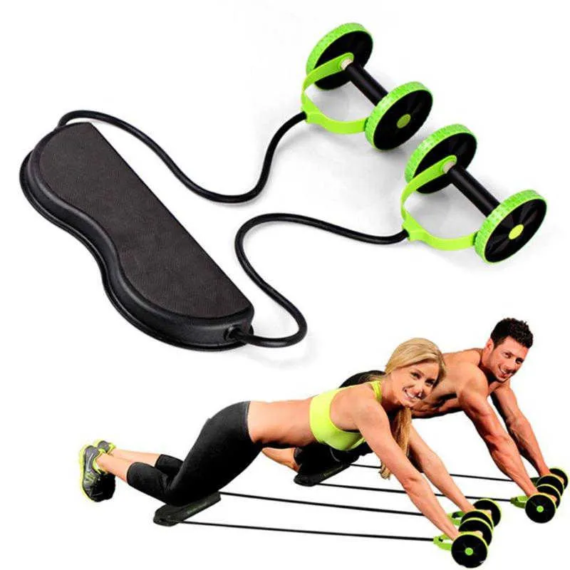 Ab Rollers Multifunctionele Ab Roller Silent Pull Rope Buikwiel Huishouden Stretch Sport Been Arm Muscle Abs Trainer Fitnessapparatuur HKD230718