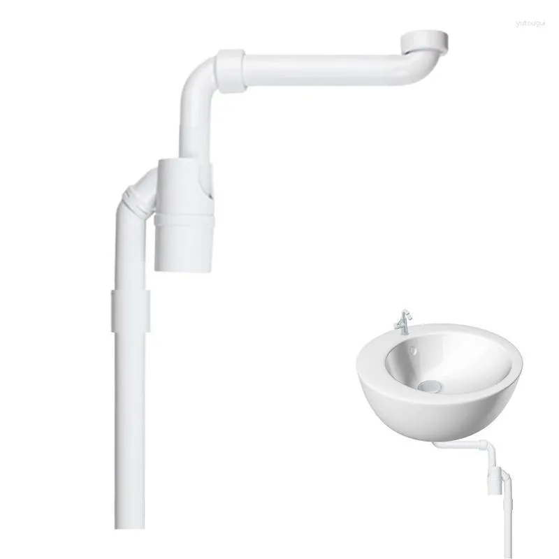 Ensemble d'accessoires de bain tuyau de vidange flexible siphon en P tube anti-odeur universel pour bols de shampooing poubelles de salle de bain