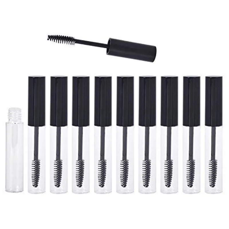 PRINT LOGO 10ml Empty Mascara Tube 10ml Reusable Mascara Container Eyeliner Bottle Lip Gross Tube with Brush Hrcbf