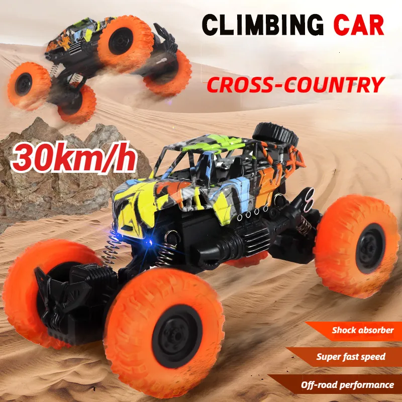 Diecast Model Kids Toy 4WD RC High Speed ​​Offroad Then Arant Artain Track Riging Thunt Car для детей для детей мальчика 230617