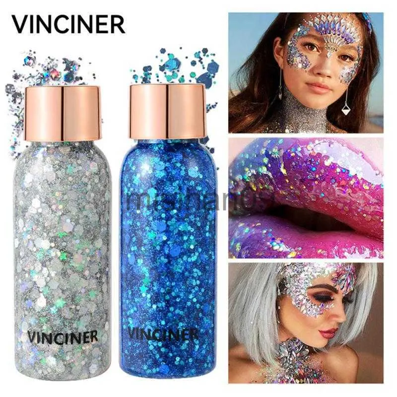 Outros Maquiagem VINCINER Glitter Lantejoula Rosto Corpo Laser lustre Gel Shimmer Sombra Maquiagem Sombra para Olhos Cosméticos J230718