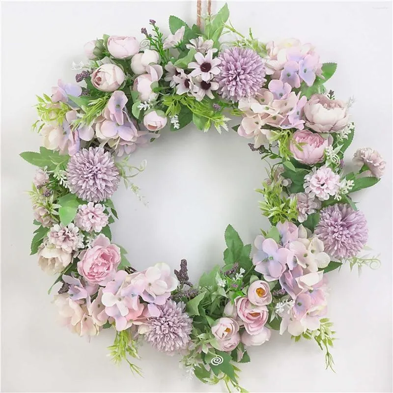 Decorative Flowers Dog Wreath Simulation Garland Door Decoration Ornaments Mori Colorful Window Wedding Pography Props Peony