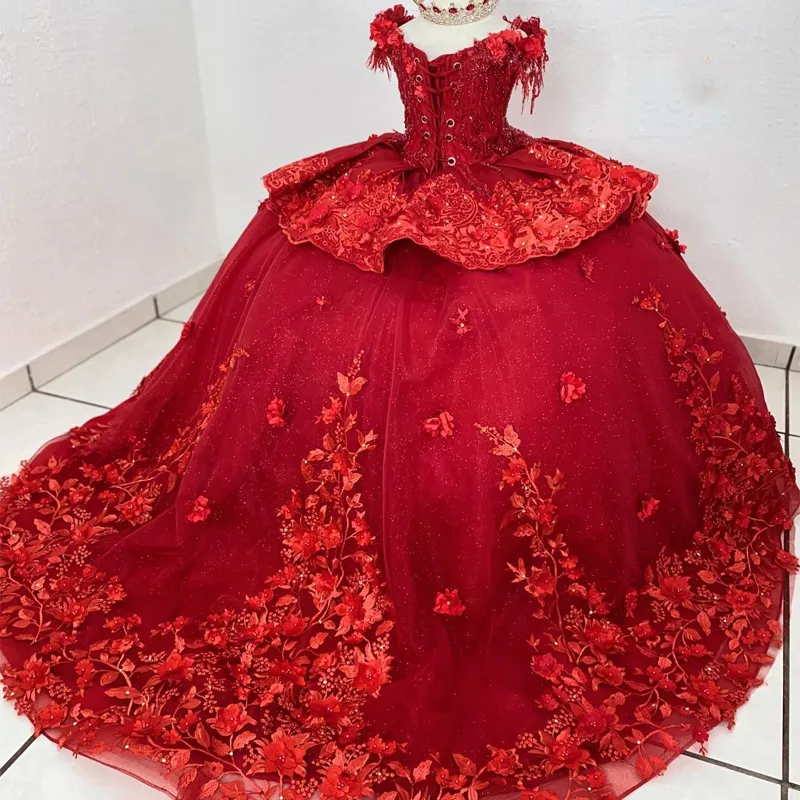 red flower girl dresses Girls Birthday Dress Fiona Dress
